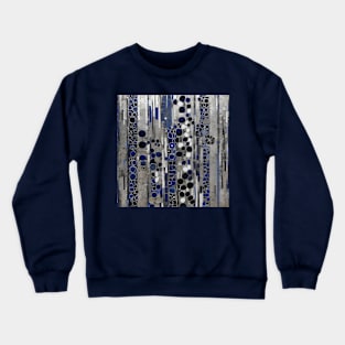 Blue Silver White Abstract Flowers After Klimt Crewneck Sweatshirt